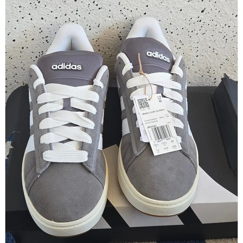 Adidas Grand Court Alpha 00s‎ Mens Grey Suede Sneakers JR0542 Size 13 NEW
